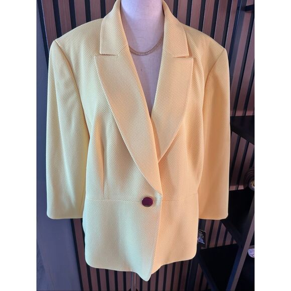 Kasper night yellow jacket blazer size 18W work attire work outfit NWT - Picture 1 of 11
